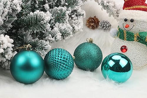 Miniatura 94 de YYCRAFT Adornos de bola de Navidad de 34 quilates de 1.2 pulgadas para árbol de Navidad, decoraciones de Navidad, ganchos inastillables incluidos