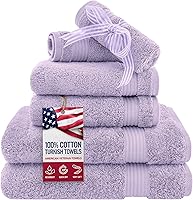Vista 63 de American Veteran Towel, Paquete de 4 toallas de baño turcas 100% algodón para baño, 27 x 54 pulgadas, extra grandes, de secado suave, color azul