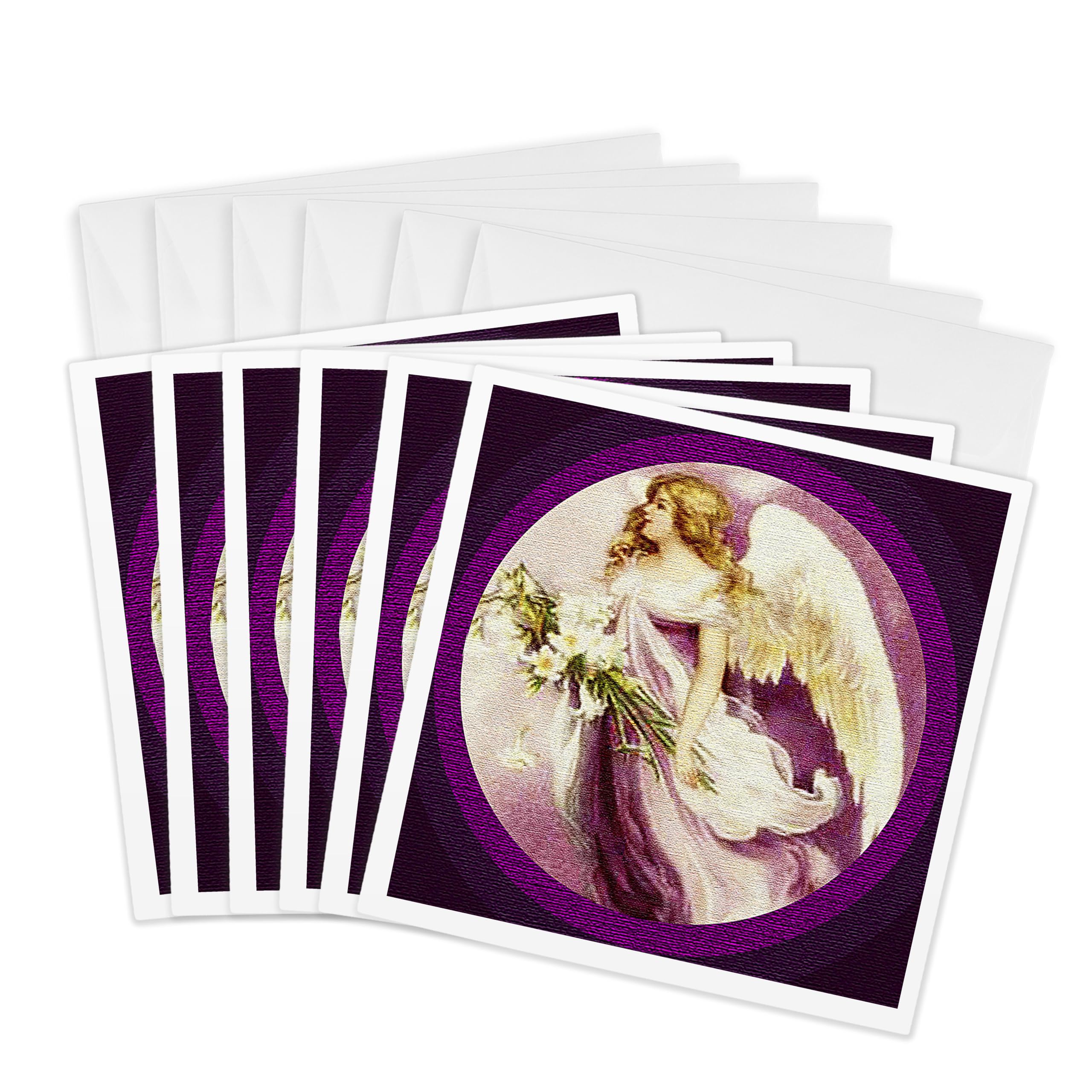 3dRose gc_14783_1 6 x 6-Inch "Easter Angel Textured" Greeting Card (Pack of 6)