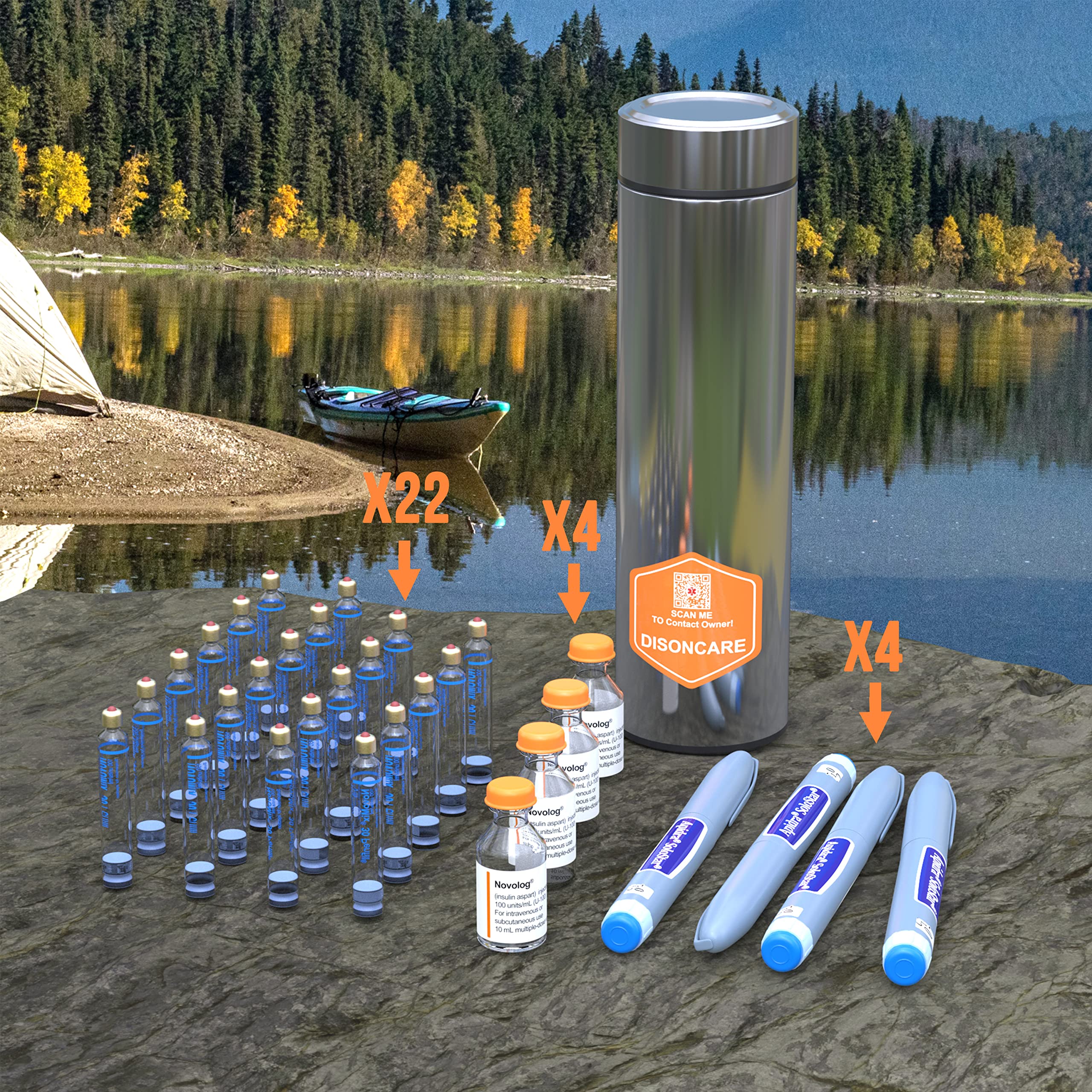 Buy DISONCARE 60H 4 Insulin Pens Cooler Travel Case Diabetic Travel