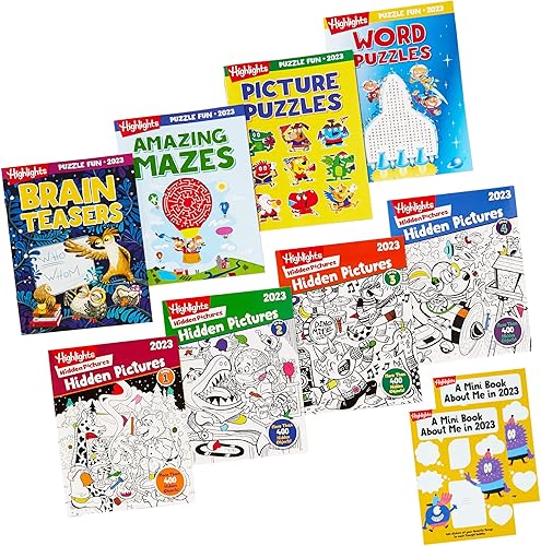 Paquete de edición especial destacada 2023 imágenes ocultas y rompecabezas divertidos libros de actividades para niños de 6 a 12 años paquete de 8