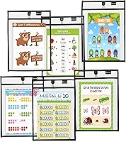 Vista 5 de Bolsillos magnéticos de borrado en seco (paquete de 6) – Retrato – Fundas de bolsillo negras de borrado en seco, soportes para boletos de tienda