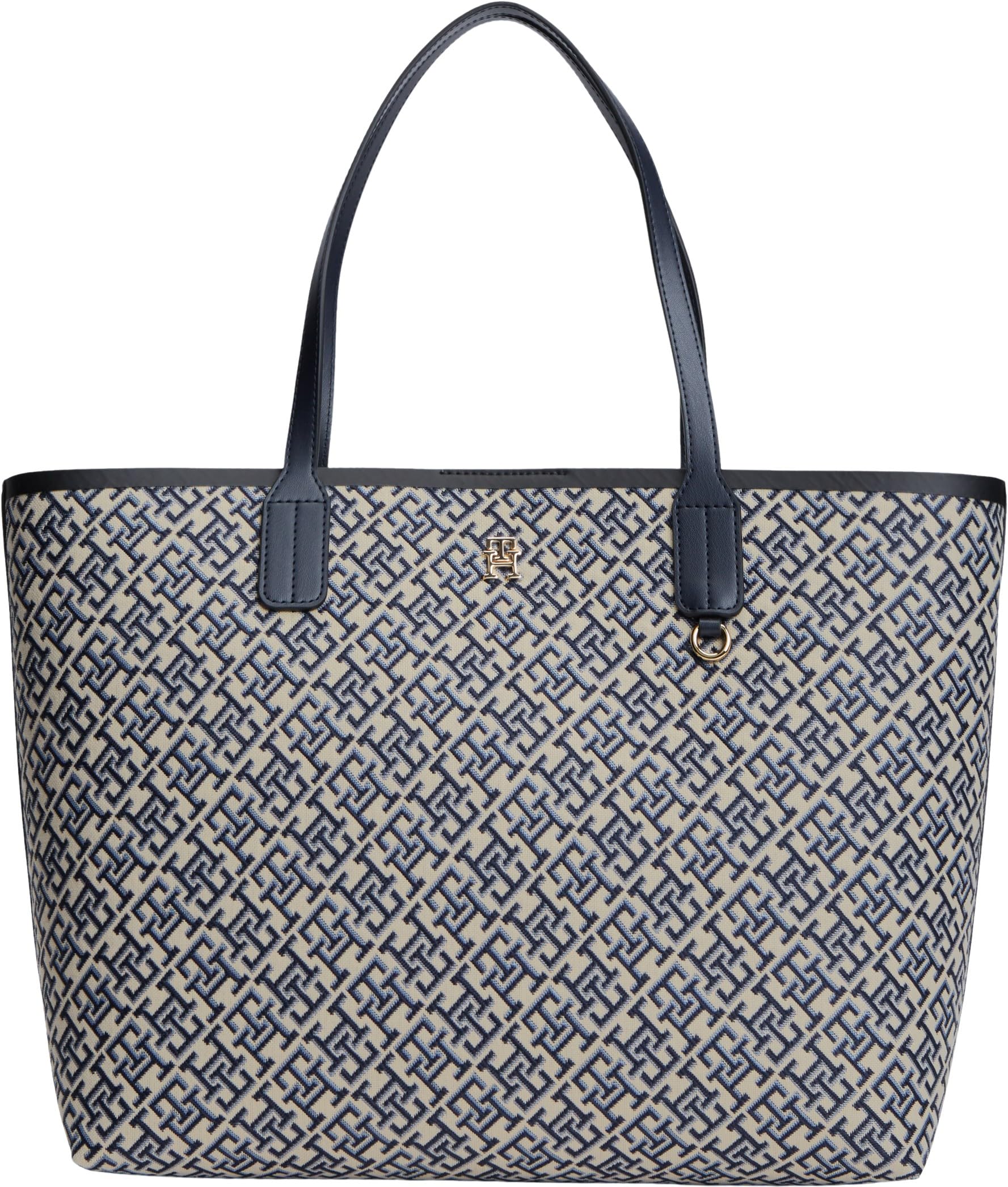 Tommy Hilfiger Women Th Icon Tote Jacquard AW0AW18889 Tote, BLUE, One Size