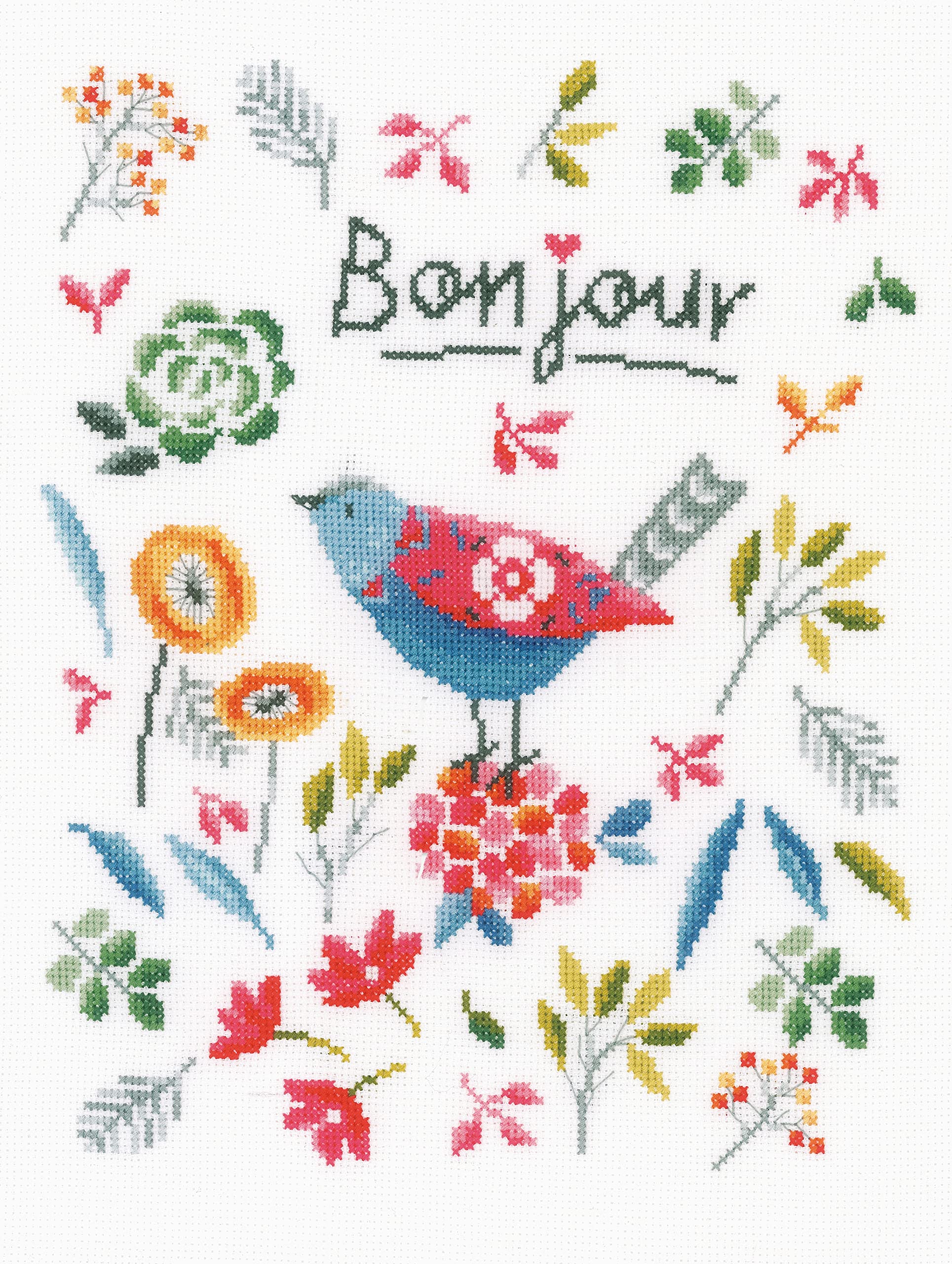 Vervaco Kit au Point compté Oiseau de Fleur, ca. 26 x 32 cm / 10,4" x 12,8"