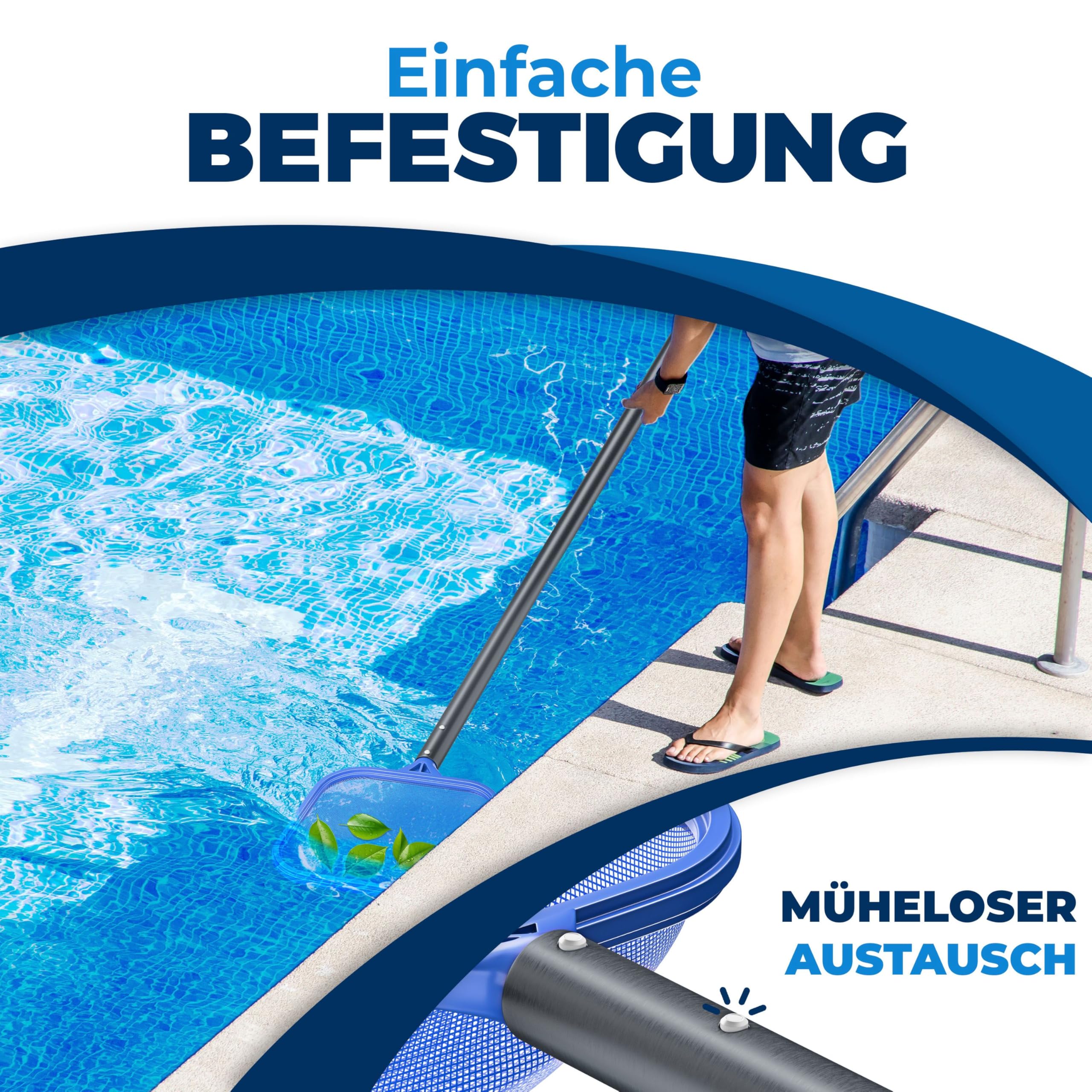KESSER® Pool Teleskopstange Aluminium Poolstange | Stange zur Poolreinigung 3-teilig | einstellbar von 1,20m bis 3,60m | Witterungsbeständig und Stabil, Anthrazit