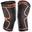 CAMBIVO 2 Pack Knee Brace, Knee Compression Sleeve for Men and Women, Knee Support for Running, Workout, Gym, Hiking, Sports (Orange,Large)