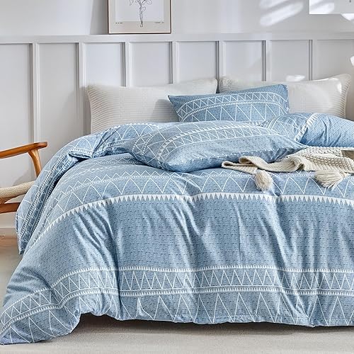 Miniatura 30 de Lekesky Funda de edredón tamaño Queen, juego de ropa de cama reversible de 3 piezas con cierre de cremallera y lazos en las esquinas