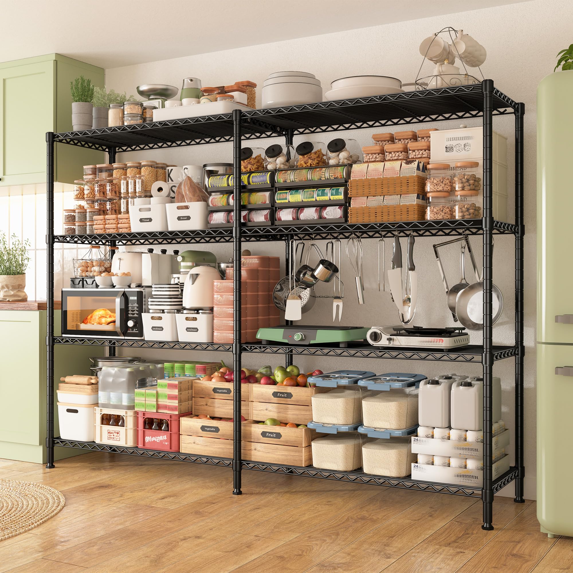 イズ Amazon.com: REIBII 61.7''W Storage Shelves Load 1220LBS Wire