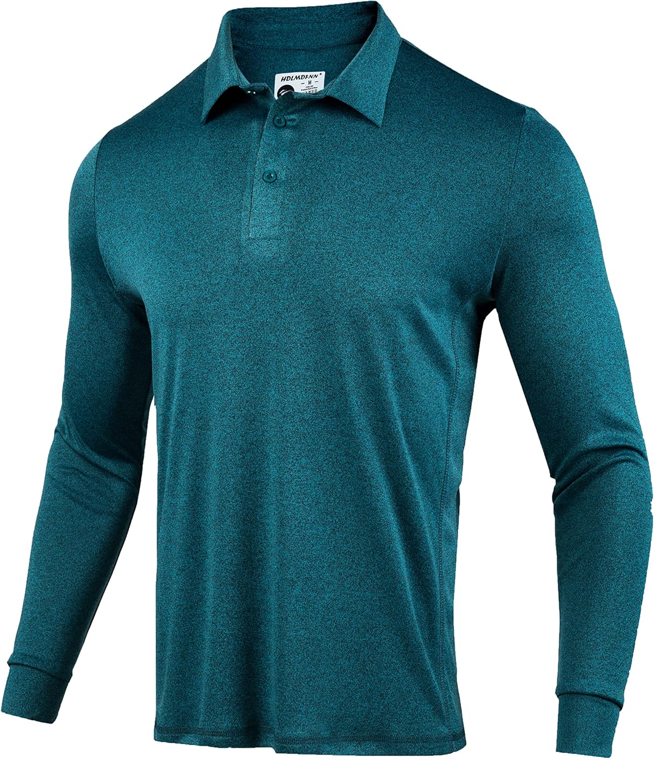 Mens Long Sleeve Golf Polo Shirts with Seamless Moisture Wicking