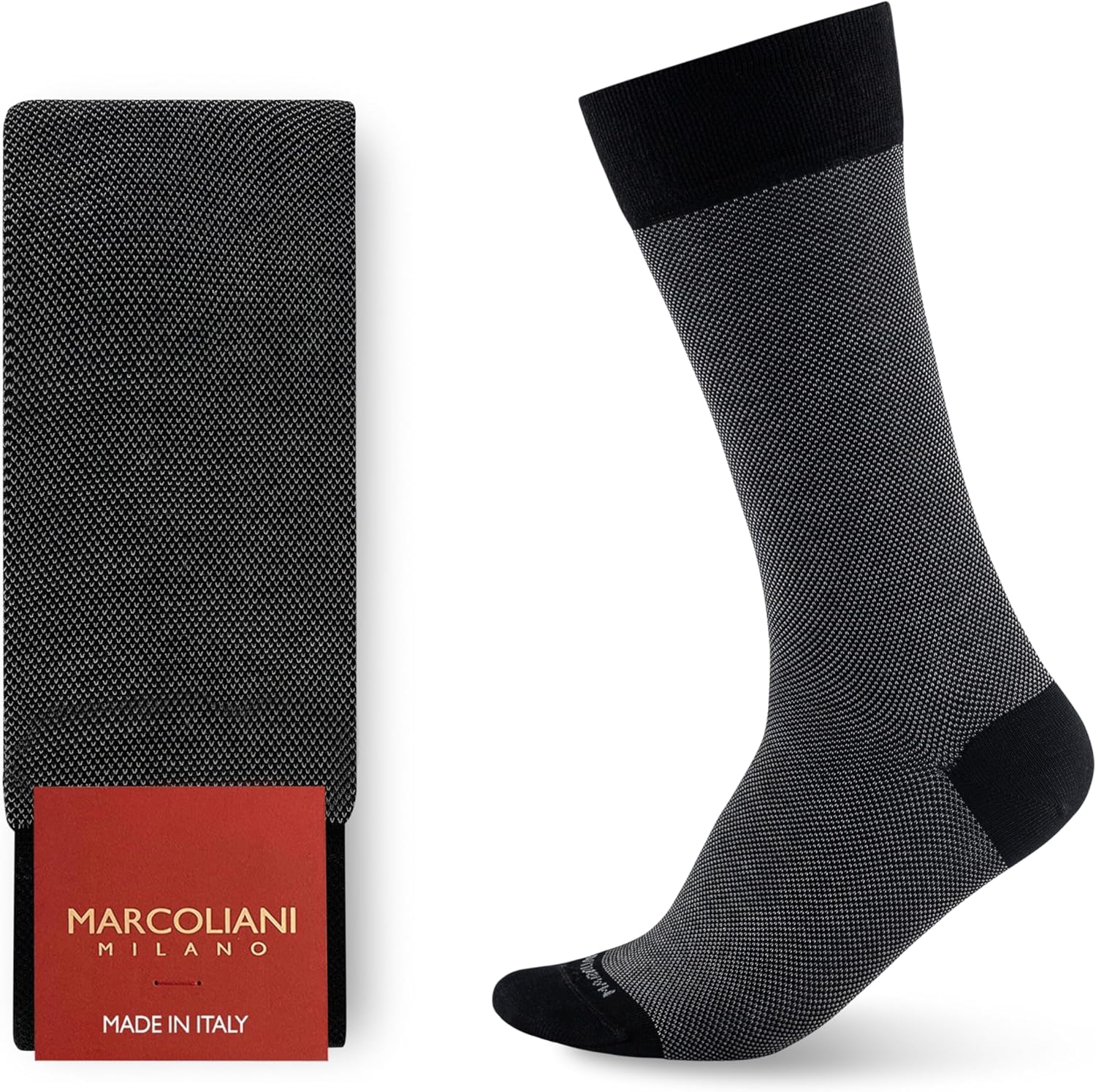 Marcoliani Milano Made in Italy - Mens Dress Socks | Essence of Cotton - Birdseye Elegance