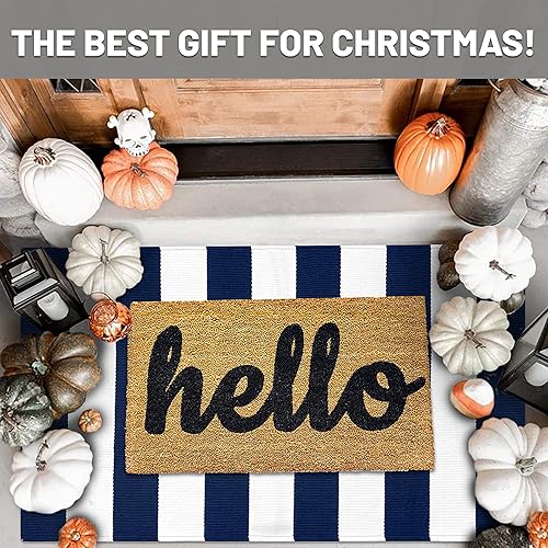 Miniatura 498 de IOHOUZE - Tapete a cuadros estilo búfalo de 5 x 8 pies para interiores y exteriores, lavable, para sala, tapete de bienvenida primavera-verano