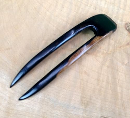 Miniatura 3 de JWL - Horquilla curvada de madera de ébano de dos puntas de 4.5 pulgadas con FPL de 3.5 pulgadas