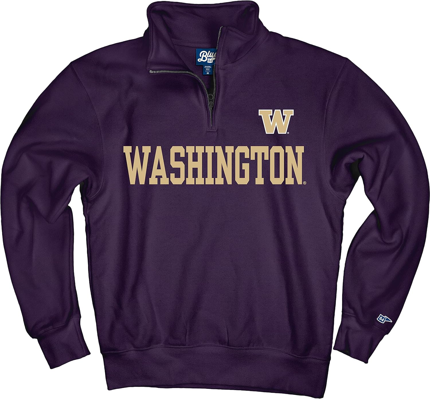 Blue 84 Men's Washington Huskies Quarter Zip Sweatshirt Team Color, Team Color, Large - Image 3