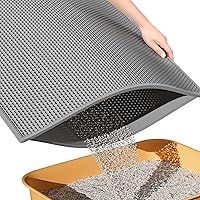 ESTHELLO Cat Litter Trapping Mat - Honeycomb Double Layer, Paw-Friendly EVA, Washable Easy Clean 24x15 Gray