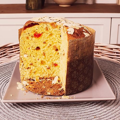 Miniatura 3 de Moldes de papel Panettone de 19 onzas, paquete de 12, moldes para pan de Pascua, 5.32 pulgadas de ancho x 4 pulgadas de alto