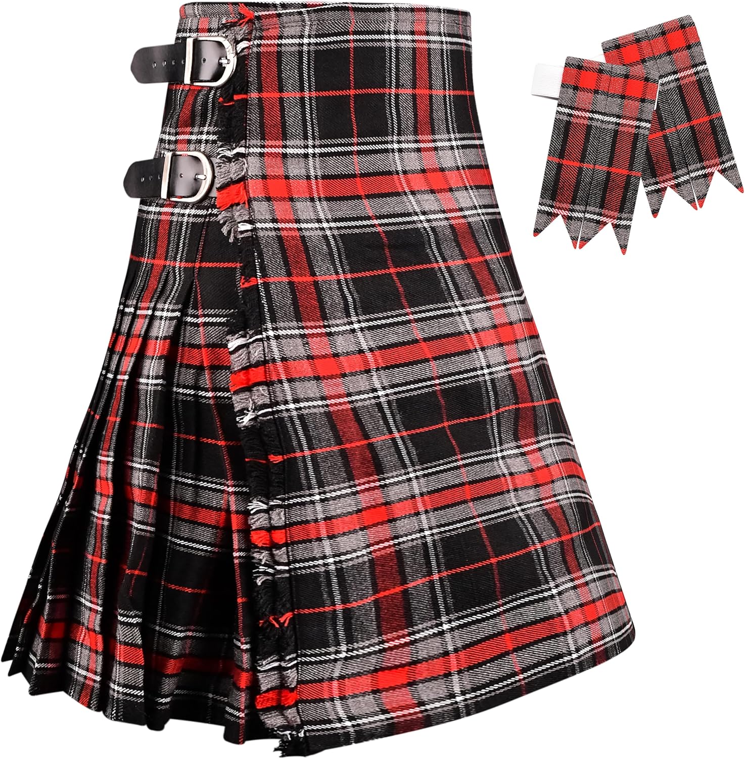 Kilt for Men - 16oz Traditional Scottish Tartan, 5 Yards Premium Acrylic Wool Kilts