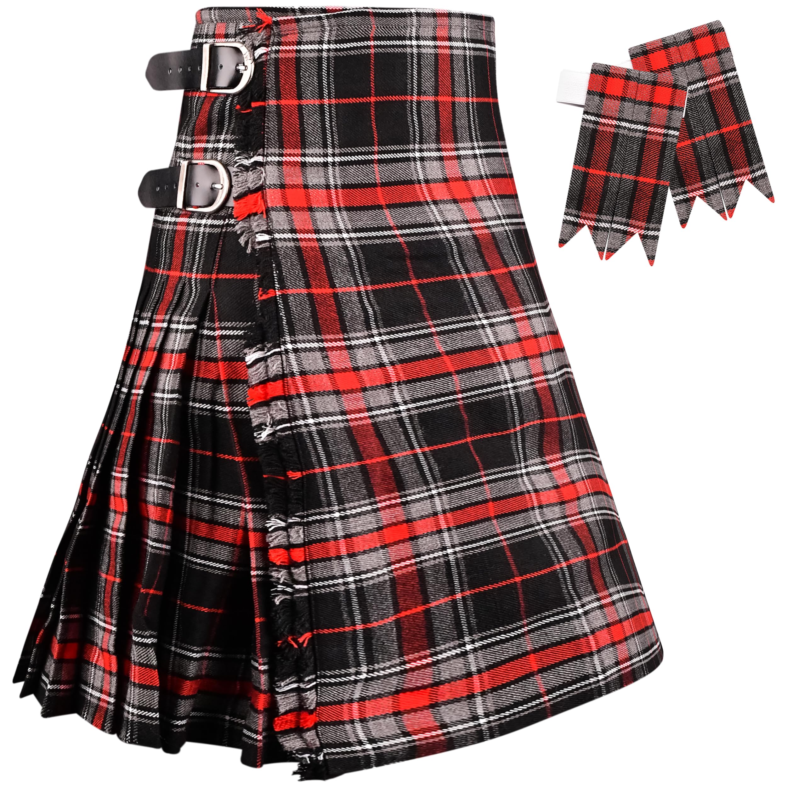H Highland Redstone Men's Spirit Of Bruce Kilt For - 16Oz Traditional Scottish Tartan, 5 Yards Premium Acrylic Wool Kilts (, 46-48)