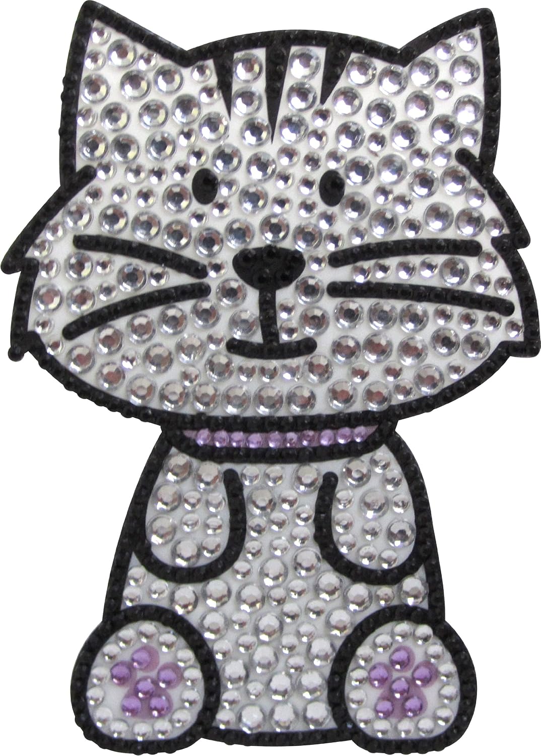 FouFou Dog Love Your Breed Rhinestone Sticker, Grey Tabby Cat