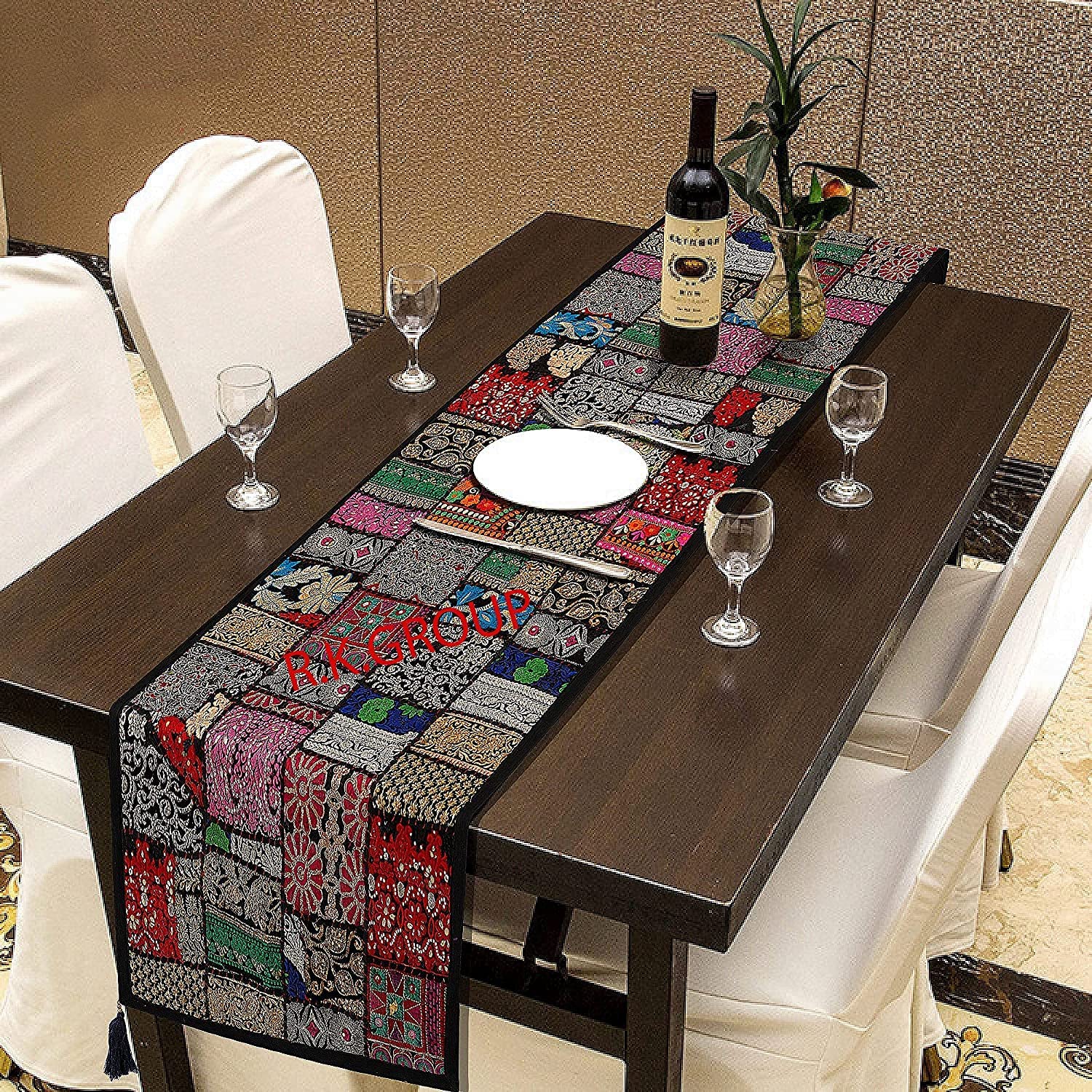 ALV Table Runner for Dining Table 6 Seater Beaded Antique Cotton Vintage Patchwork Embroidered Also can use for Home Decor and Eating Areas at Party and Wedding (16 x 72 inches) (Turquoise) (B09FHHY68F) Amazon Price History, Amazon Price Tracker