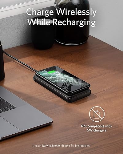 Miniatura 5 de Anker Cargador portátil inalámbrico PowerCore III de 10,000 mAh con carga inalámbrica de 10 W certificada Qi y carga rápida USB-C de 18 W para