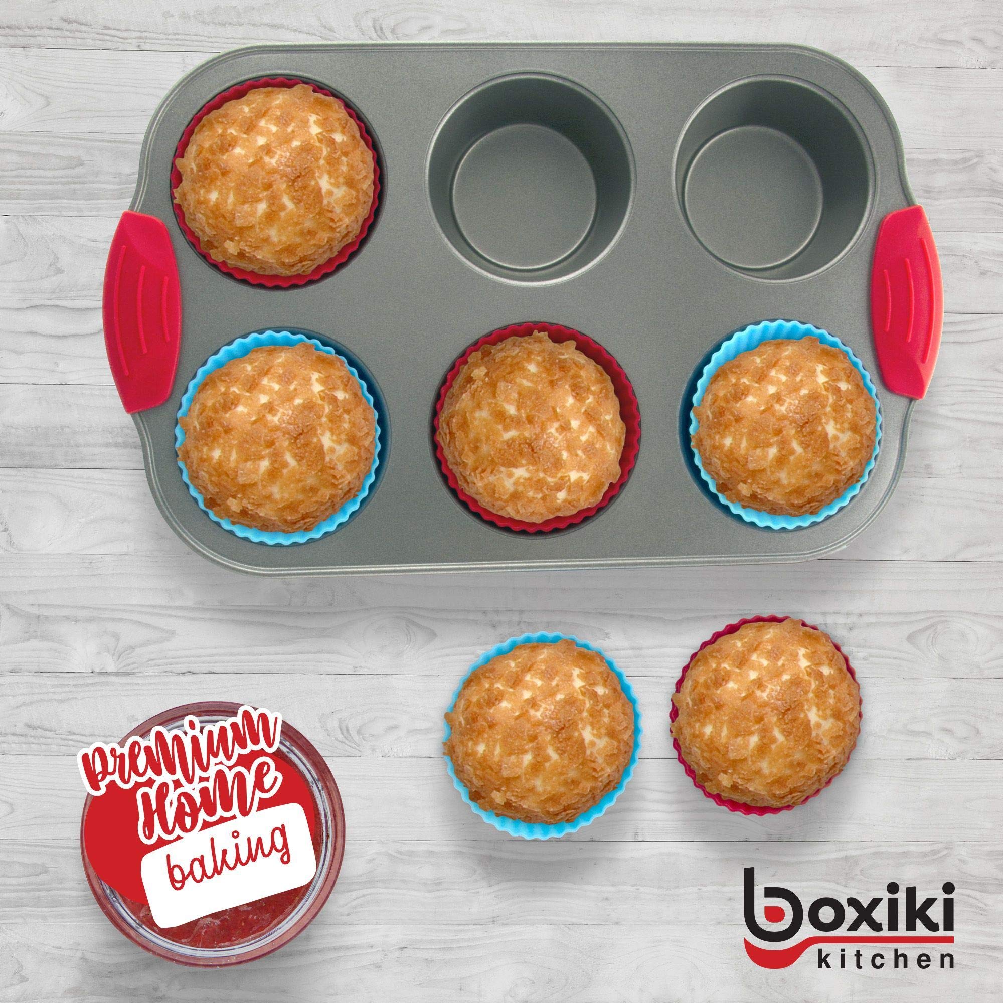 Zuvo Teglia Per Muffin 6 Cavità Antiaderente Con Manici In Silicone: Pratica E Resistente