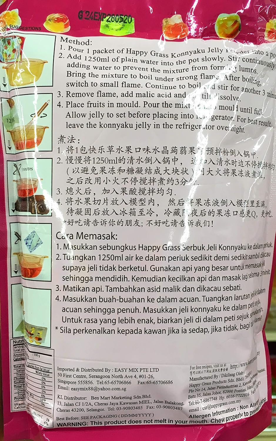 Happy Grass Konnyaku Jelly Powder with Fruit Flavour (Mix Fruit) (3)