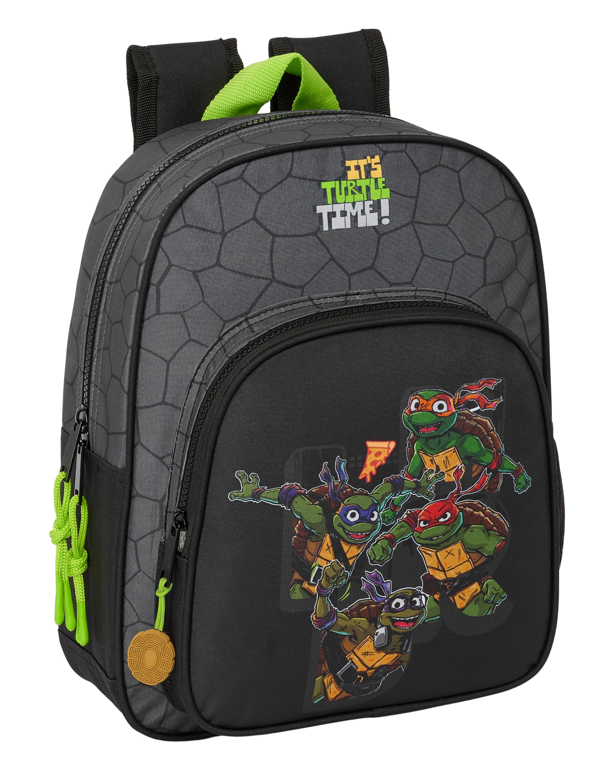 Safta TORTUGAS NINJA - Kinderrugzak, schoolrugzak, aanpasbaar aan de trolley, ideaal voor kinderdagverblijf, comfortabel en veelzijdig, kwaliteit en sterkte, 22 x 10 x 27 cm, grijs/zwart, Grijs/Zwart