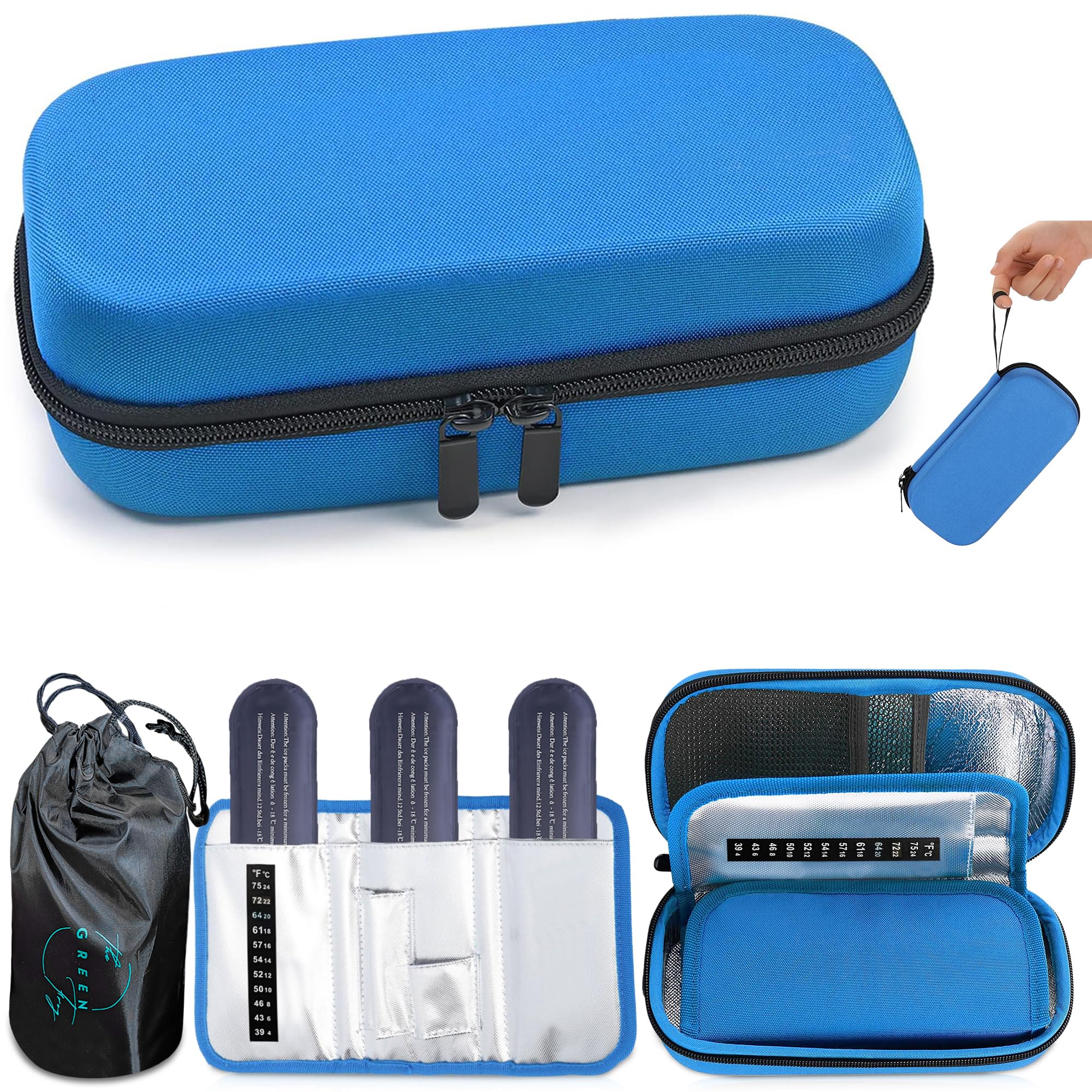 Nevera Medicamentos Portatil Leng Ke Paquetes De Hielo Aprobados Por La TSA, 2 Unidades Caja Isotermica