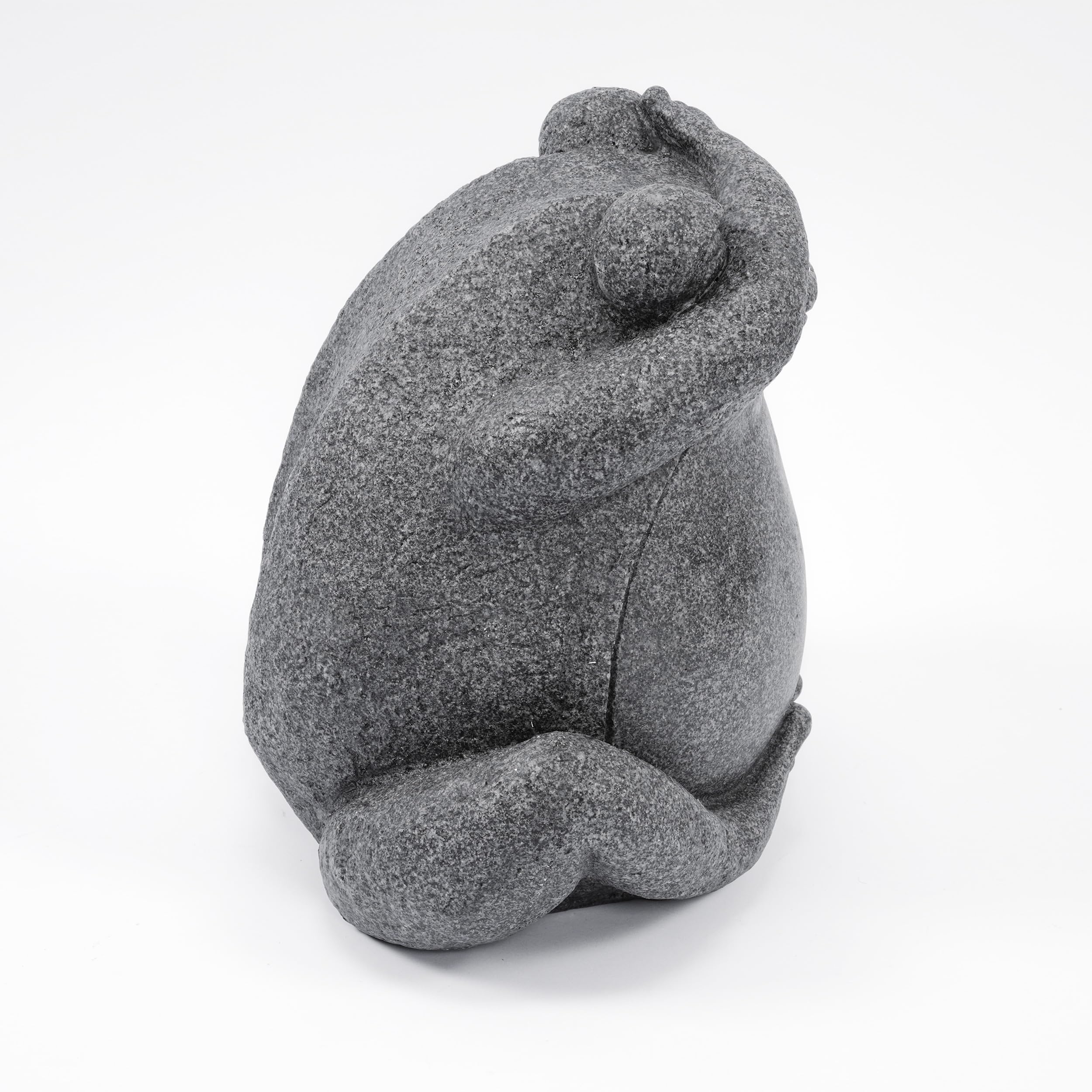 Esotec Wasserspeier sitzender Frosch in Steindesign, Brunnenfigur für Teich & Garten aus Polyresin, Gartenfigur mit 3m Schlauch, Wasserspiel Figur, 33x30x24cm 100746