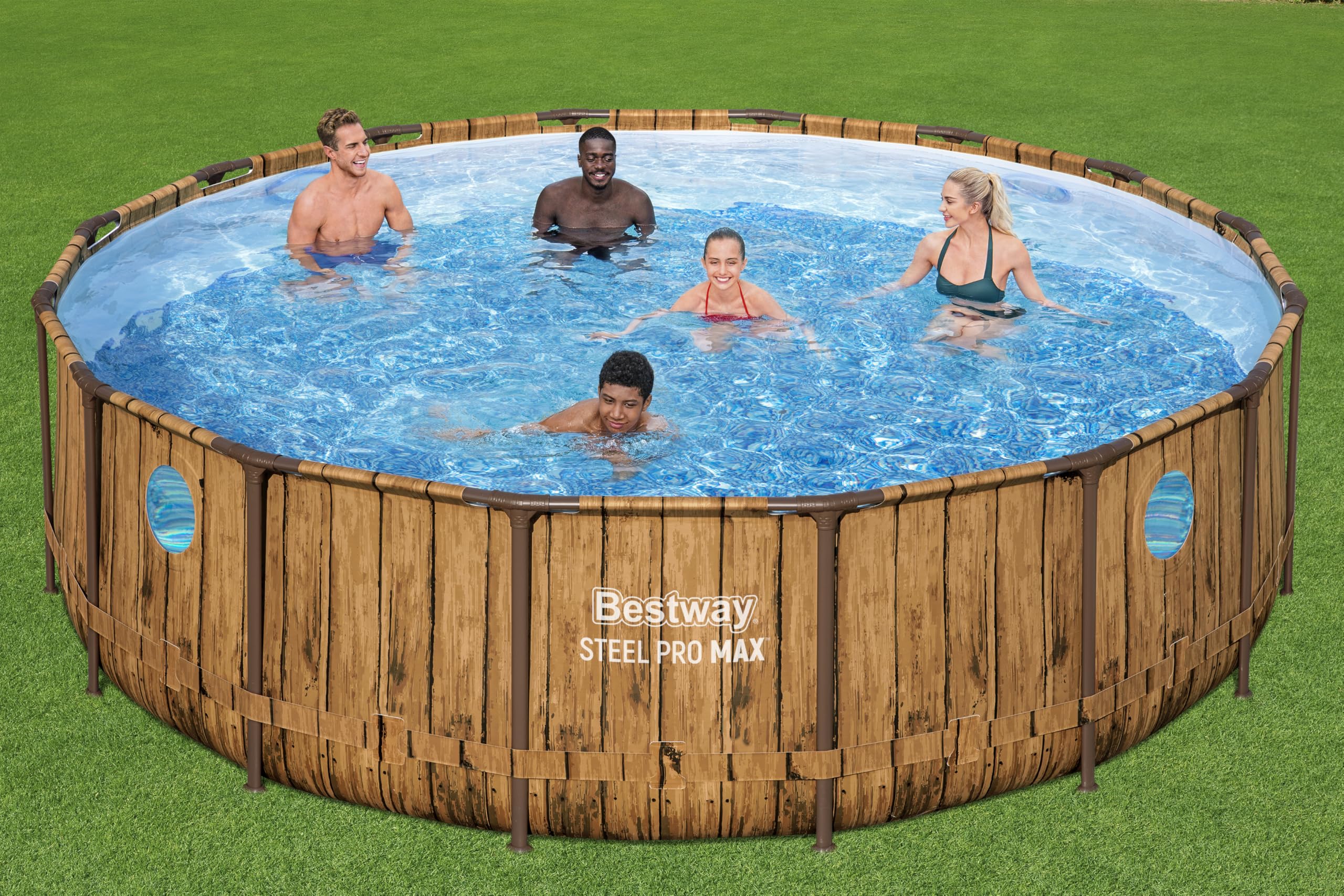 Bestway 56725-4 Set piscina fuori terra Steel Pro MAX Splashview da 488x122 cm