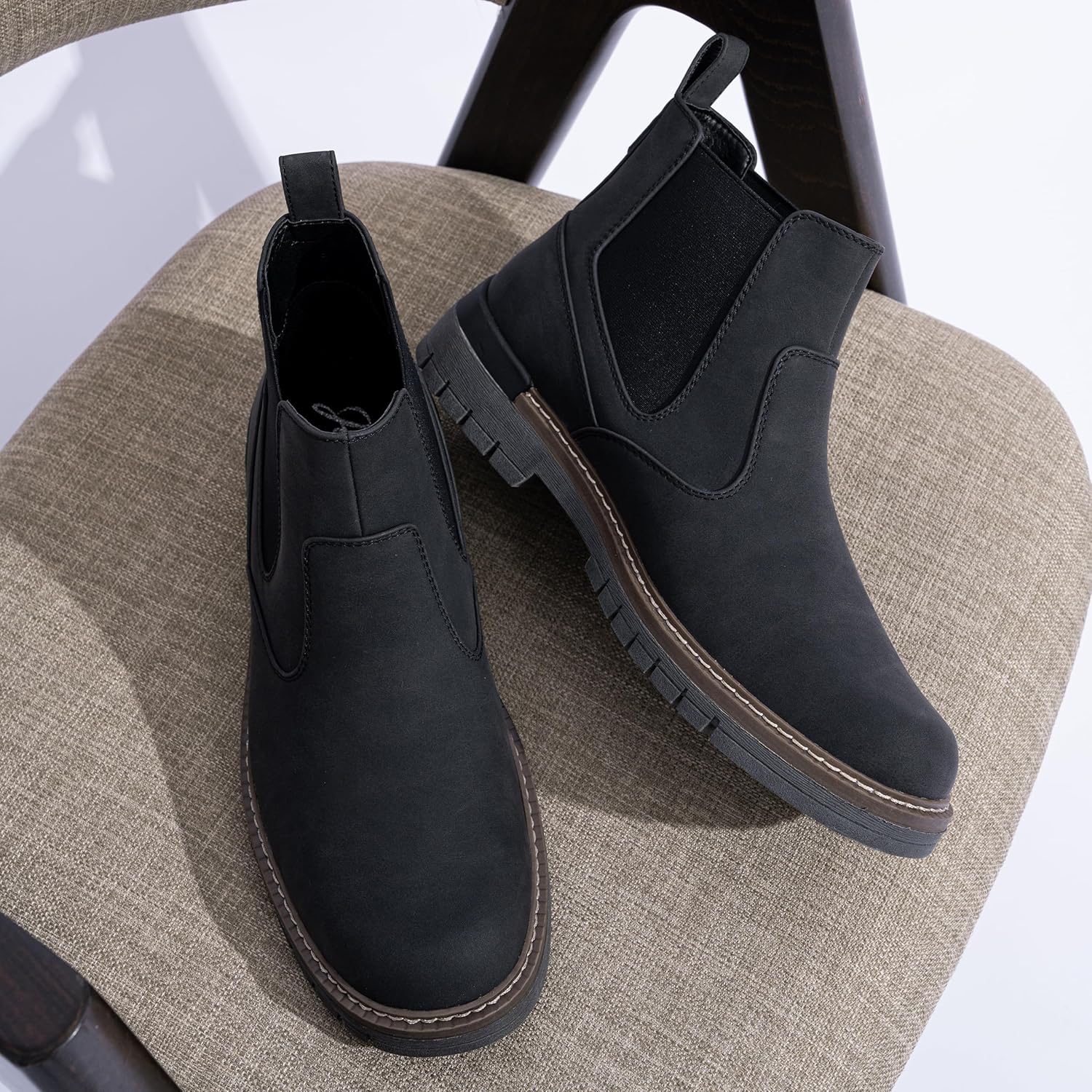 Jousen Mens Boots Retro Chelsea Boots Mens Casual Slip On Boots for Men - Image 8