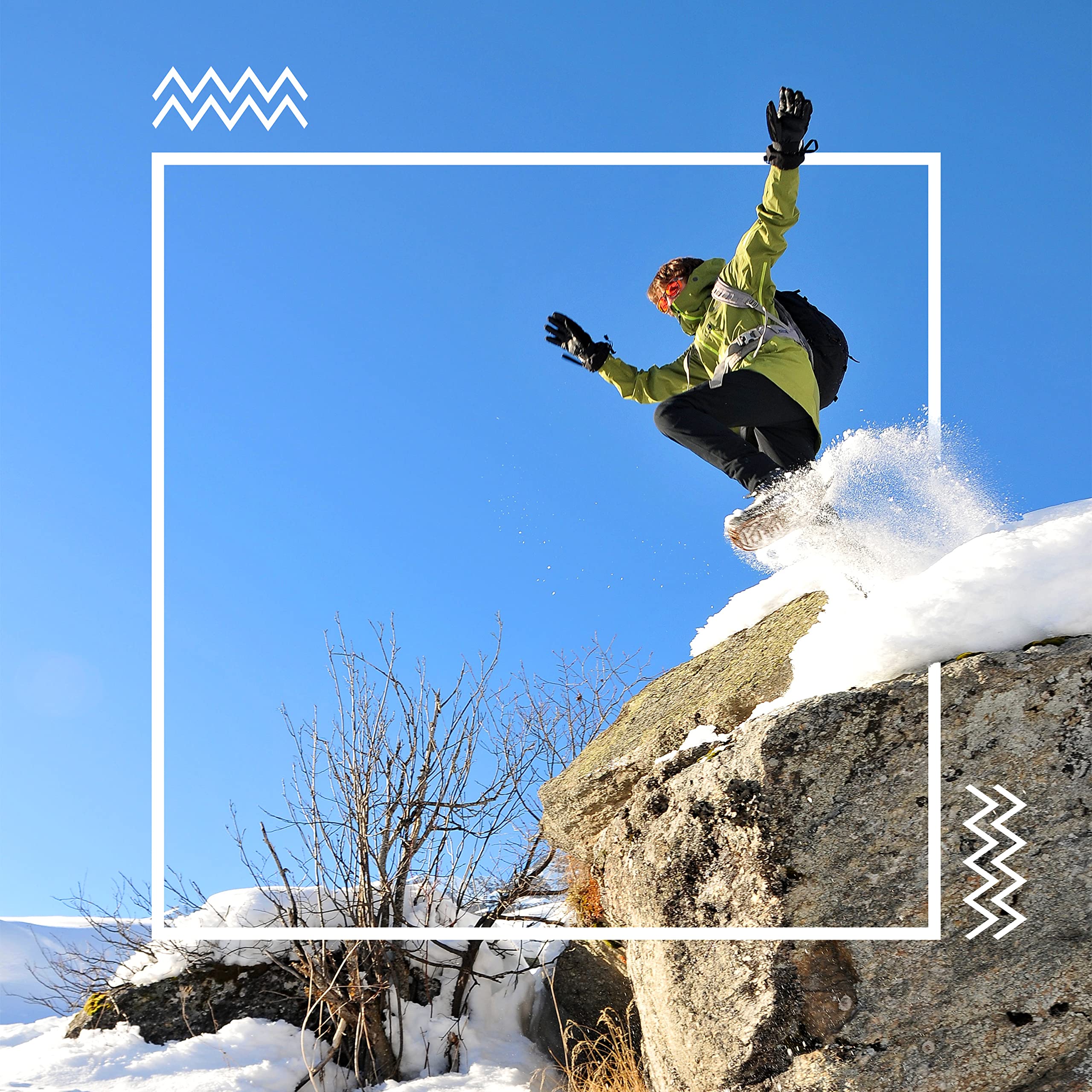 EVVO - Originale - Raquette à Neige Made in France avec Semelles Cloutées Michelin®, Fixations Réglables, pour Homme et Femme avec Sac de Transport Inclus, Tout Terrain, Randonnée Neige