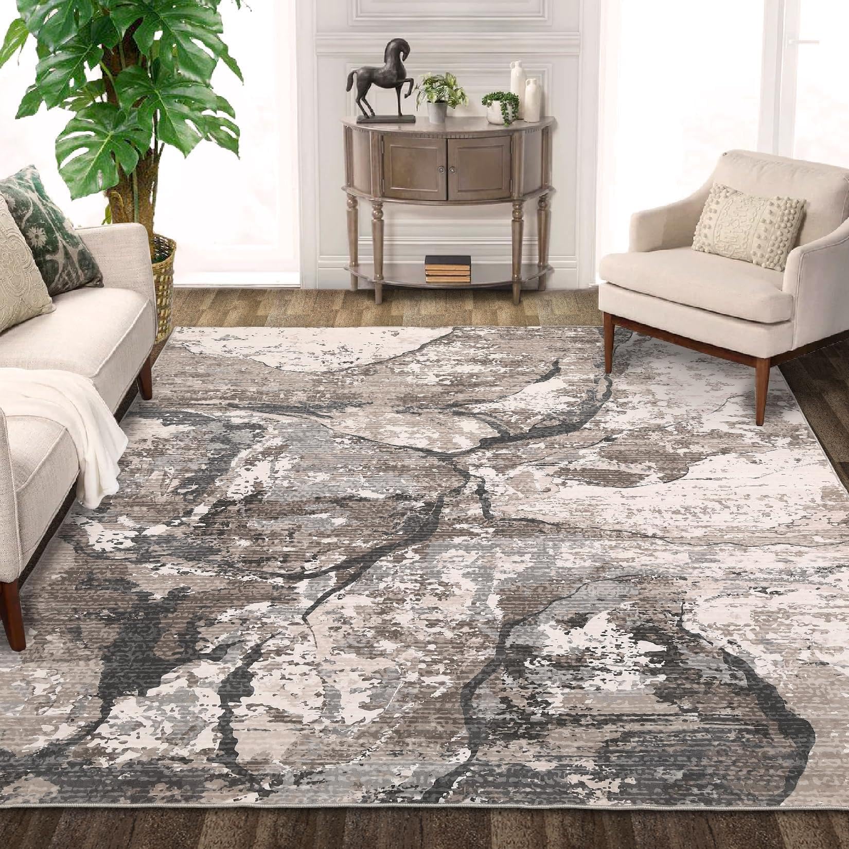 Tapis salon moderne 120x160 doux et fin tapis de chambre antidérapant et cuisine lavable