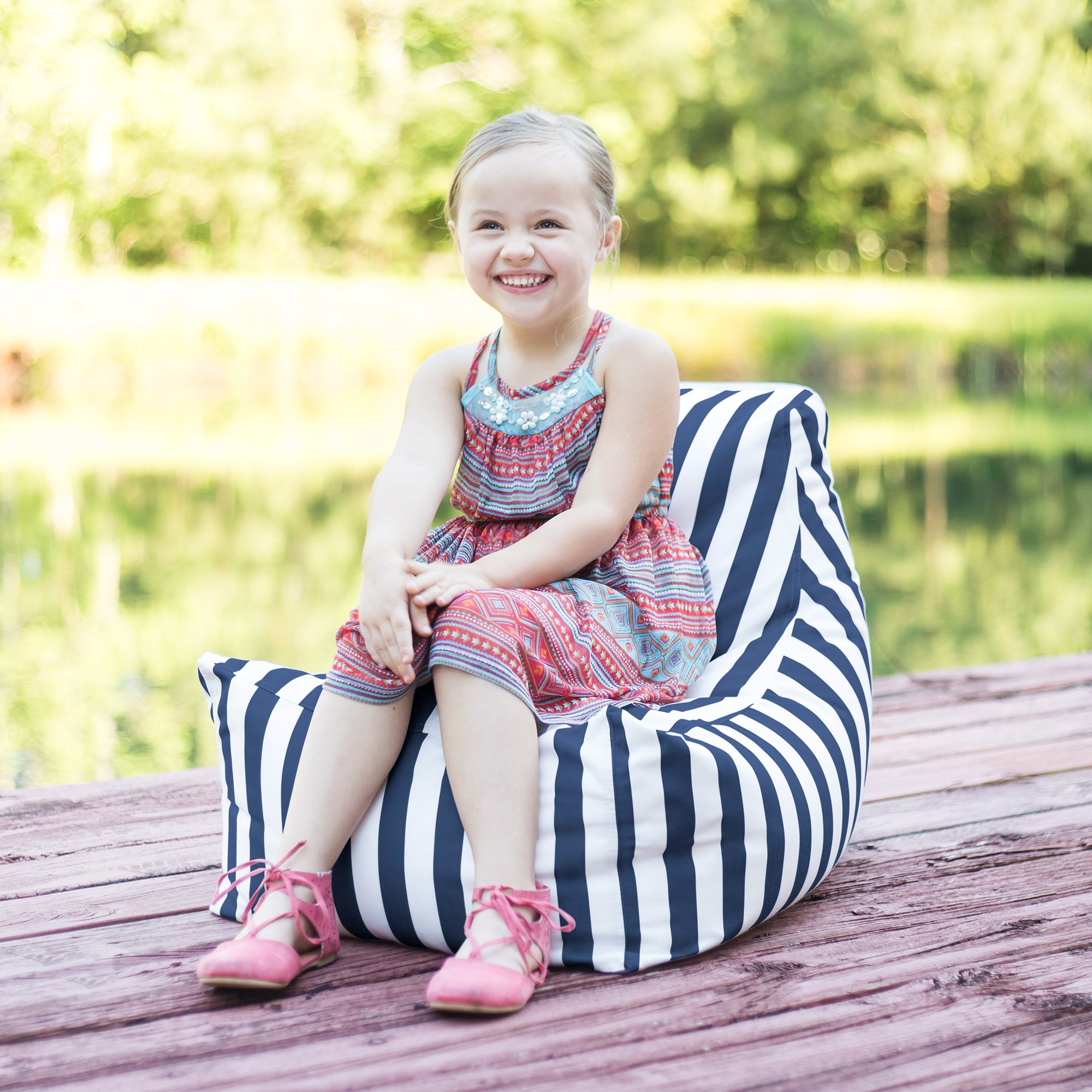 CHAIR ONE ND2 ✨️RETRO STRIPE Amazon.com: Jaxx Juniper Jr Outdoor Kids Bean Bag Chair/Childrens