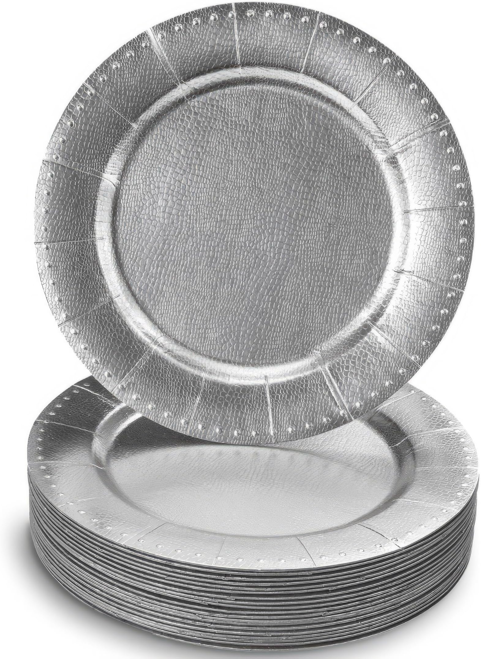 Silver Spoons Beaded Charger Plates, 13"