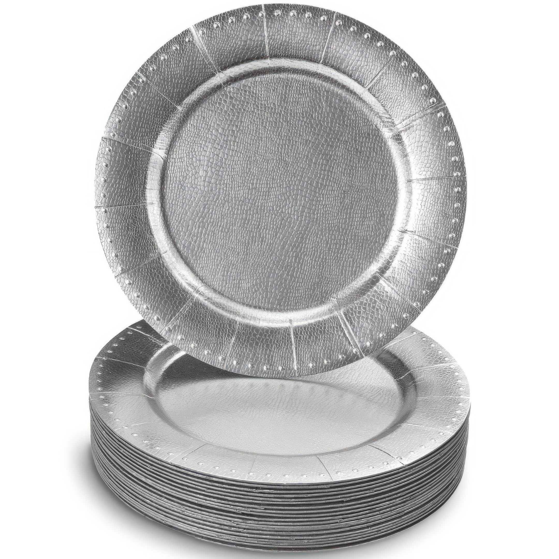 Silver Spoons Beaded Charger Plates, 13"