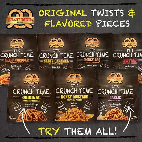 Miniatura 7 de Tell City Cheddar - Piezas de pretzel con sabor a queso cheddar, pretzels duros crujientes caseros - Cheddar, 12 onzas