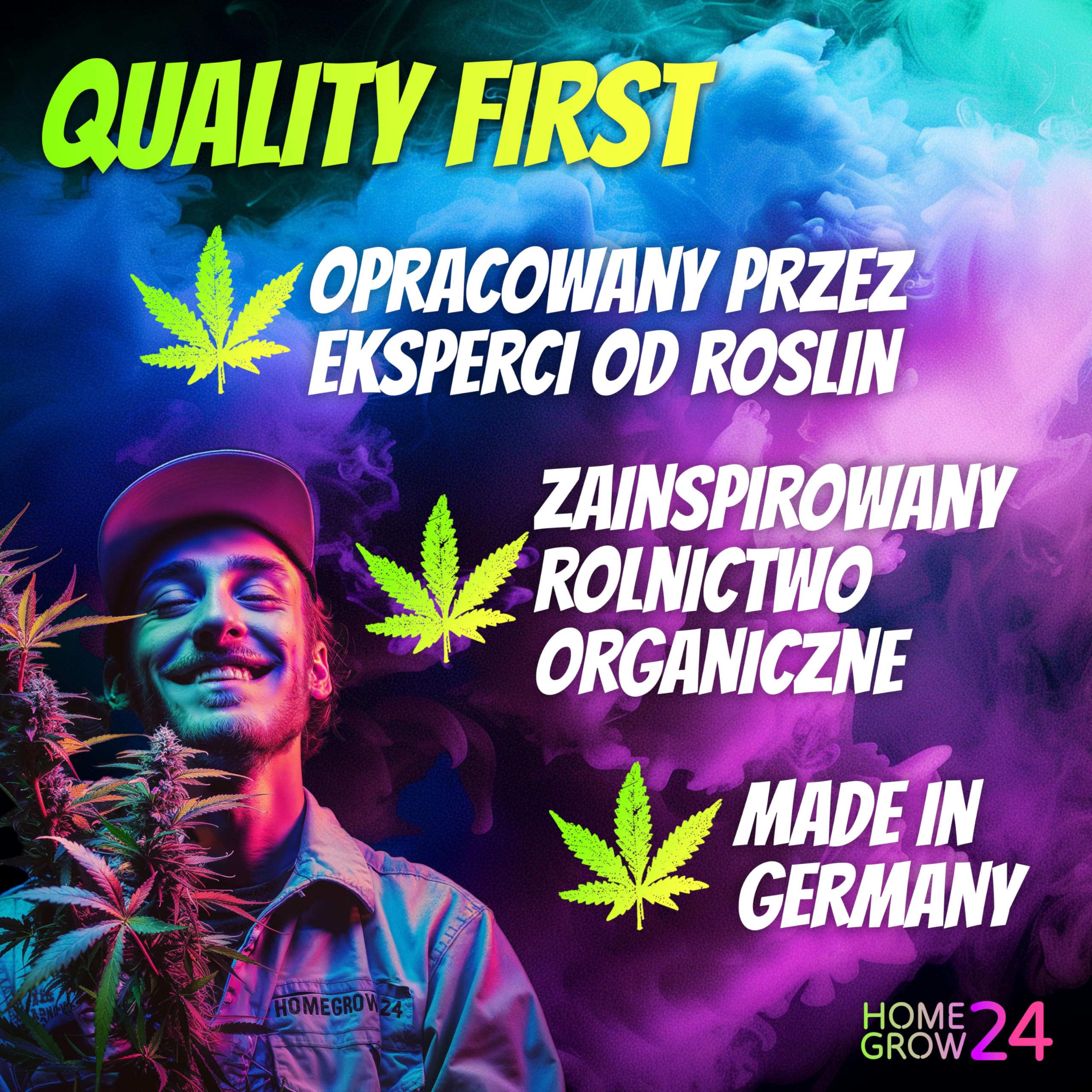 Homegrow24 Nawóz do Konopi w Uprawie Wewnętrznej i Zewnętrznej dla Roślin Konopi w Fazie Wzrostu i Kwitnienia BIOlogical Organic Grow & Bloom Hemp Fertiliser I Zestaw Startowy