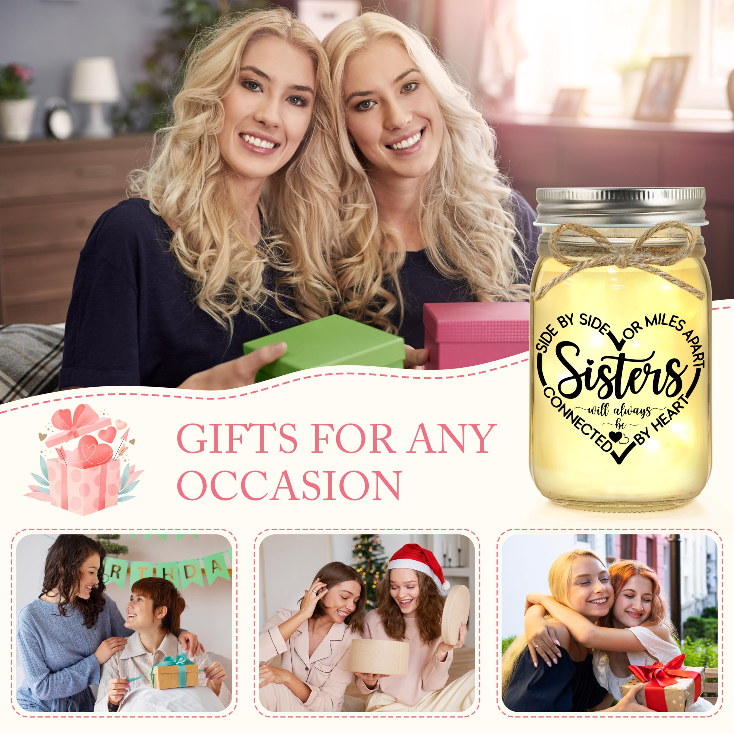 Sister Birthday Gifts, Mothers Day Gifts for Sister Christmas Valentines Day Sisters Sis Gift