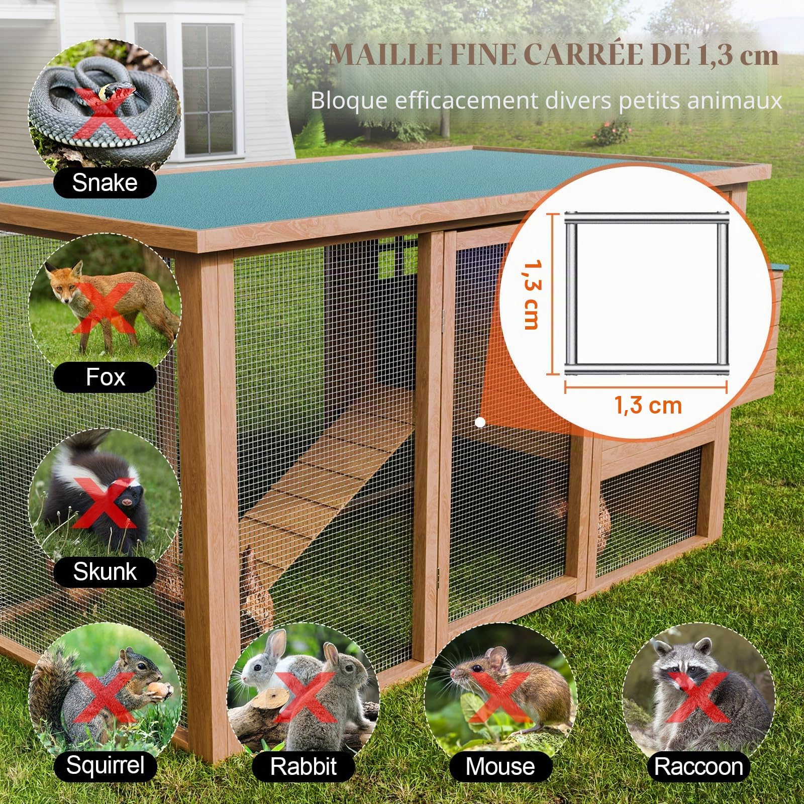 VEVOR Grillage métallique soudé 1220 mm x 15,24 m rouleau treillis métallique galvanisé à chaud maillage 12,7 x 12,7 mm clôture en fil de poule calibre 19 pour cages à lapins, jardin, petits rongeurs