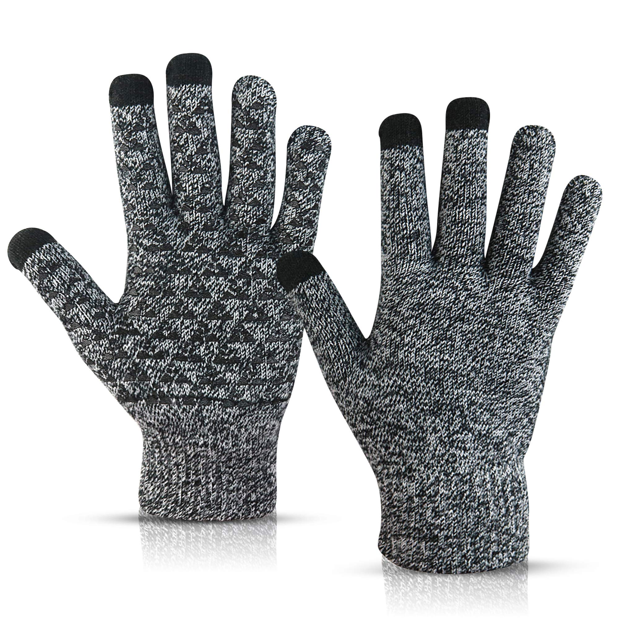 Winter Gloves for Men - Warm Touchscreen Sensitive, Soft Thermal Lining - Elastic Cuff, Anti-Slip Silicone, Flexible Fabric