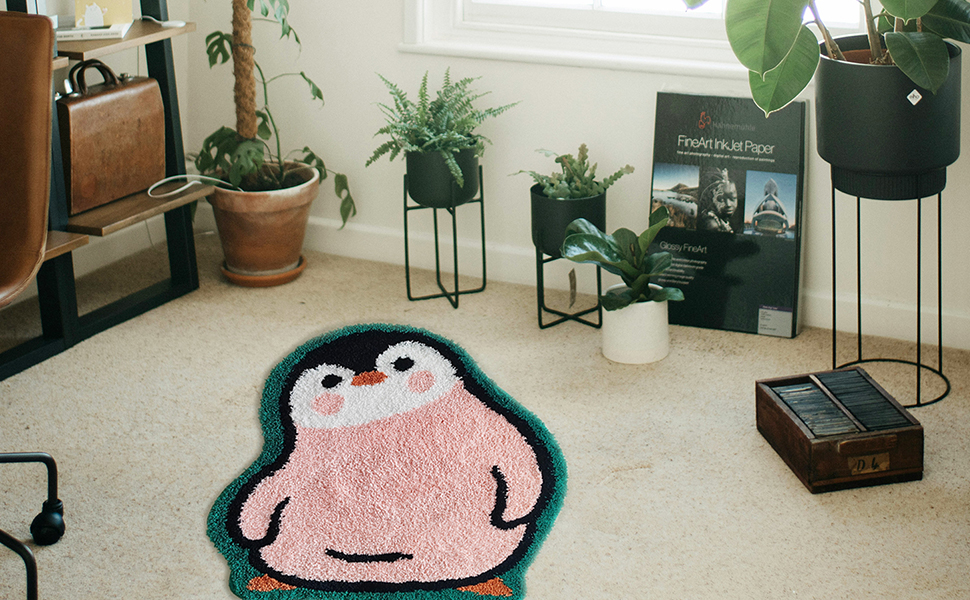 Tapete Decorativo Rosa con Diseño de Pingüino 53x63 cm miniatura 7