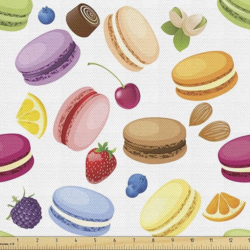 Miniatura 12 de Tela de panda Lunarable de The Yard, diseño de oso asiático con dibujos animados comiendo hojas y ramas, animal silvestre, tela decorativa para