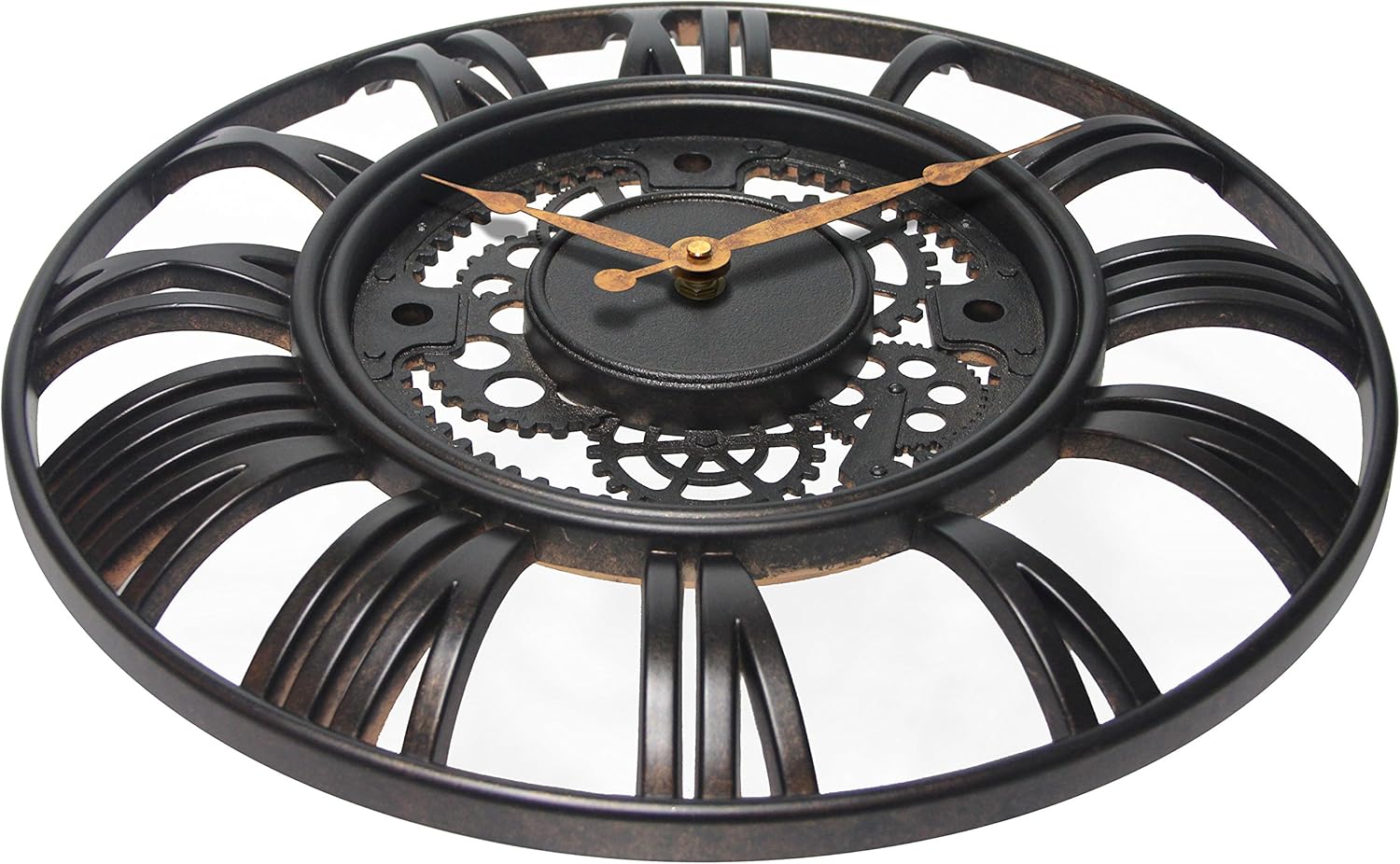 Infinity Instruments Roman Gear Clock, Rust