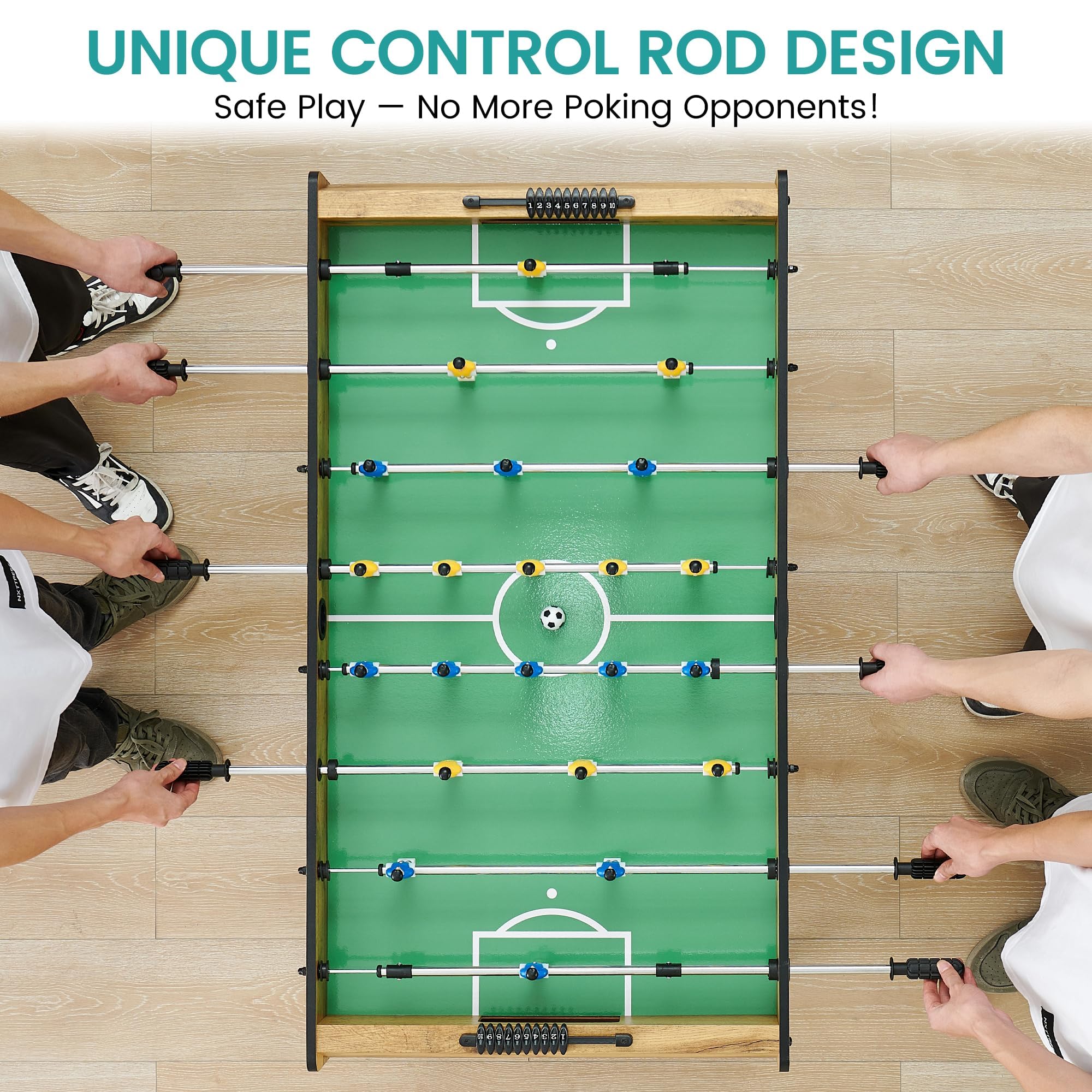 Futbolín Mini De Mesa Con Marcador – Juego De 2 Jugadores Con Figuras 3-3-3, Ideal Para Niños Y Adultos
