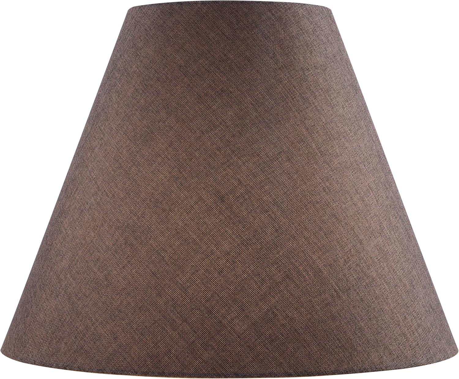 Aspen Creative 32775, Hardback Empire Transitional Spider Lamp Shade, Dark Brown Burlap Texture Fabric, 9" Top x 20" Bottom x 16" Slant