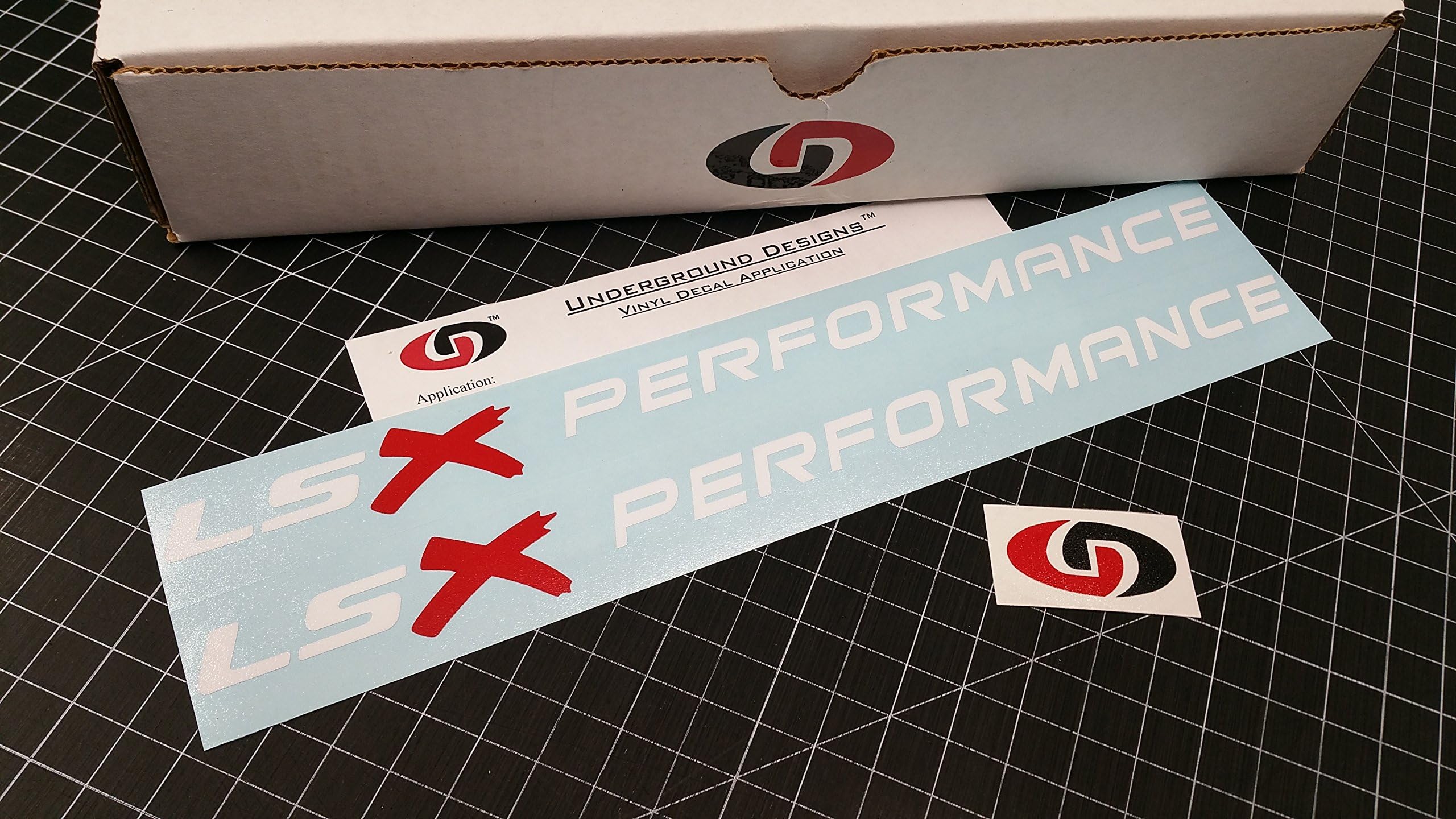 LSX Performance (2-Pack) Racing Engine Hood Decals LS1 LS6 LS2 LS3 LS7 Stickers Select Color (Gloss White & Red, 1.0" x 11.5")
