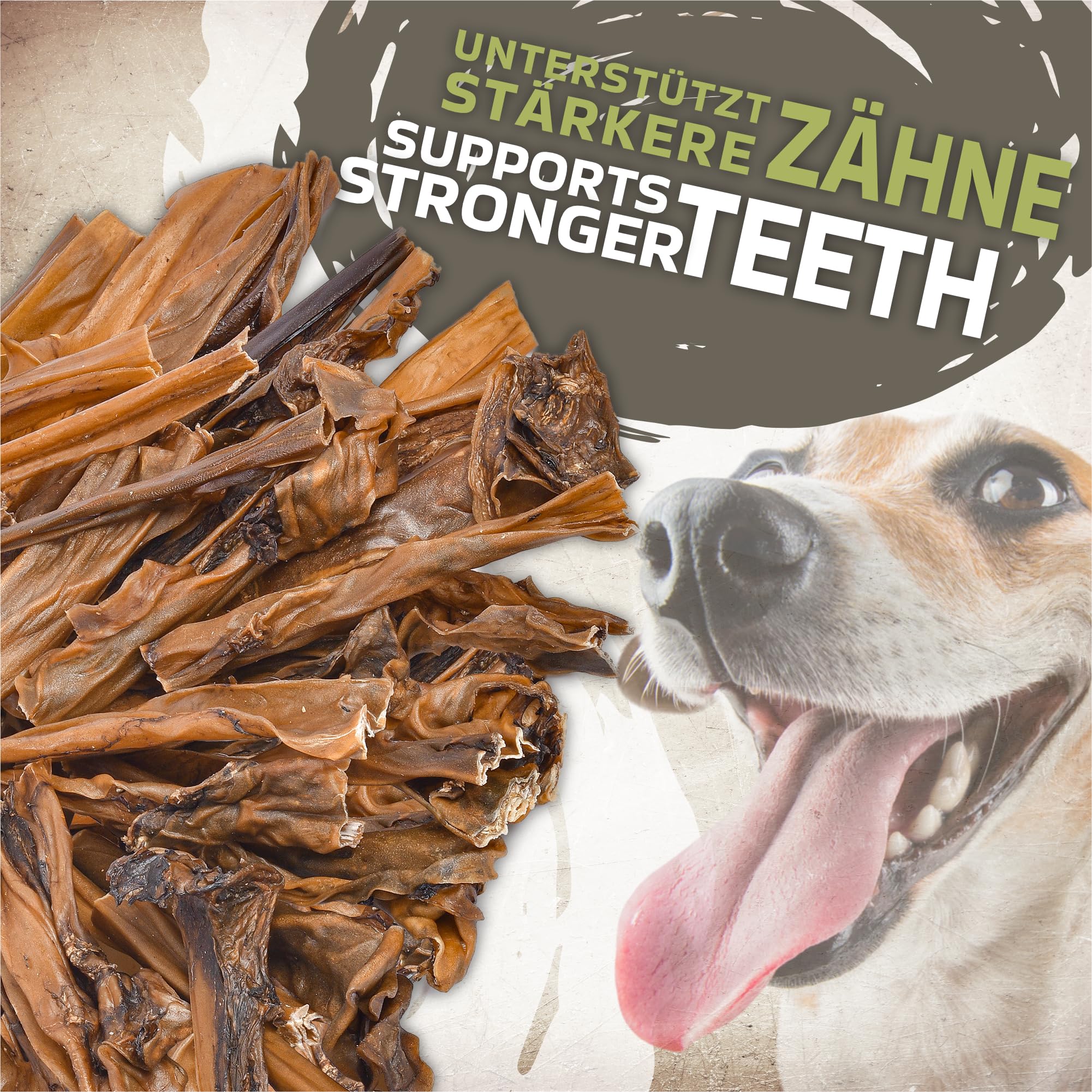 Peau de cerf avec fourrure pour chien 1 kg (environ 50 à 55 pièces) | Articles à mâcher séchés en cerf | Séché à l'air, faible en graisse, sans céréales | Monoprotéine | Produit naturel pour petits et
