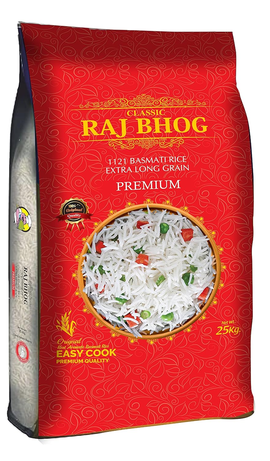 Raj Bhog ® 1121 Basmati Rice Pack of 2x10 Kgs Premium Long Grain
