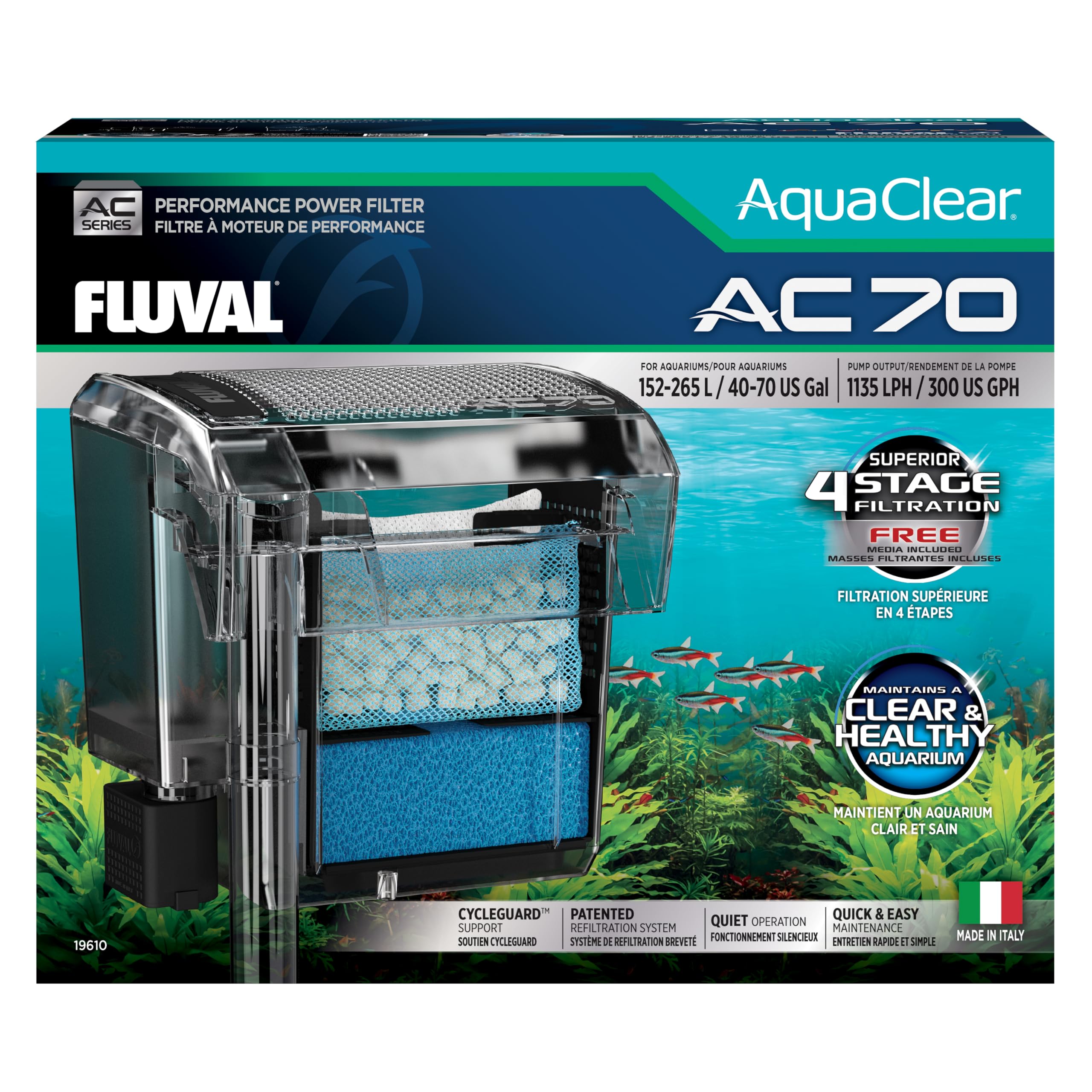 AC70 Power Filter, 40-70 US Gal / 152-265 L - Fluval USA (fluvalaquatics.com)